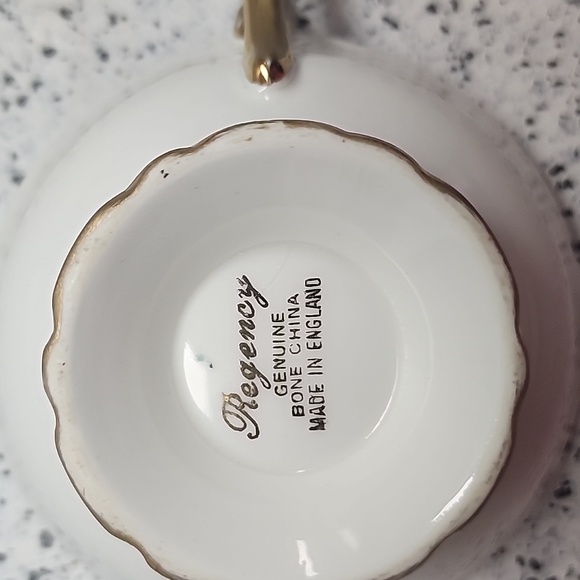 Regency English Setter Dog Pheasant Tea Green Cup Saucer Bone China England - Picture 6 of 7